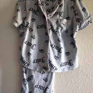 Juicy Couture Kids Pajama Set in Gray with Black Accents